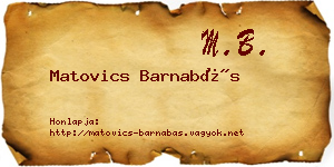 Matovics Barnabás névjegykártya