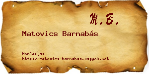 Matovics Barnabás névjegykártya